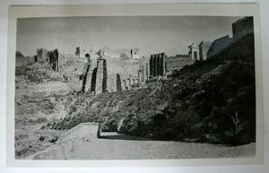 Antigua postal fotográfica. Old photo post card. Nº 6 - SAGUNTO - Muros contrafuertes del Castillo