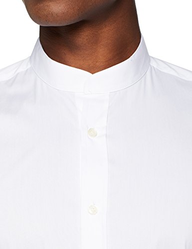 Antony Morato Camicia Manica Lunga Collo Coreano Camisa Casual, Blanco (Bianco 1000), Medium (Talla del Fabricante: 50) para Hombre