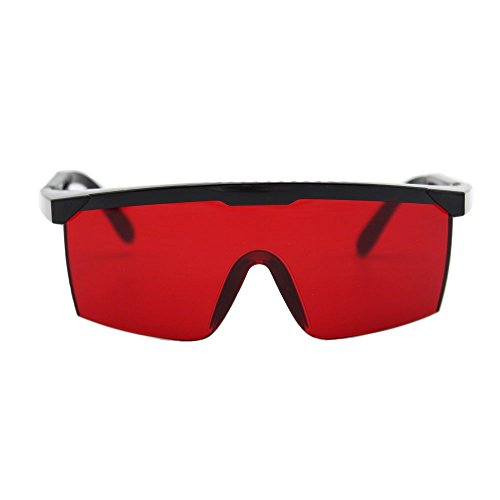 ANZESER LB-FT láser gafas de seguridad con el templo ajustable, lente roja, marco negro con el caso