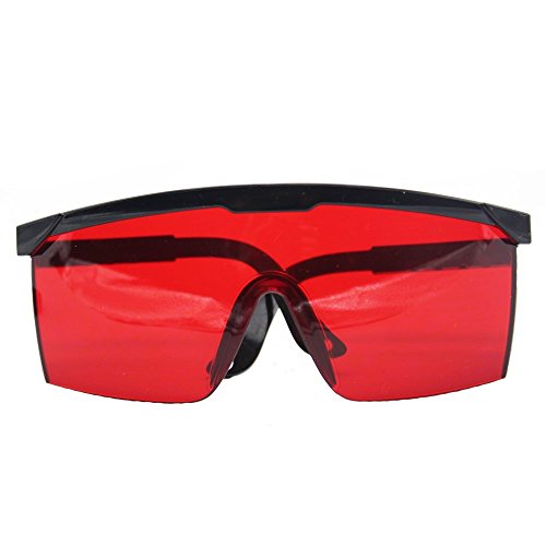 ANZESER LB-FT láser gafas de seguridad con el templo ajustable, lente roja, marco negro con el caso