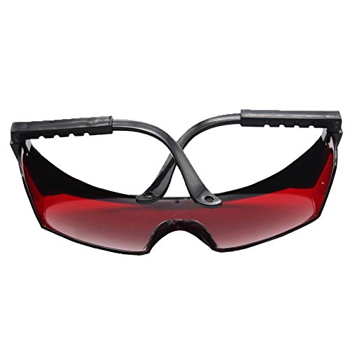 ANZESER LB-FT láser gafas de seguridad con el templo ajustable, lente roja, marco negro con el caso