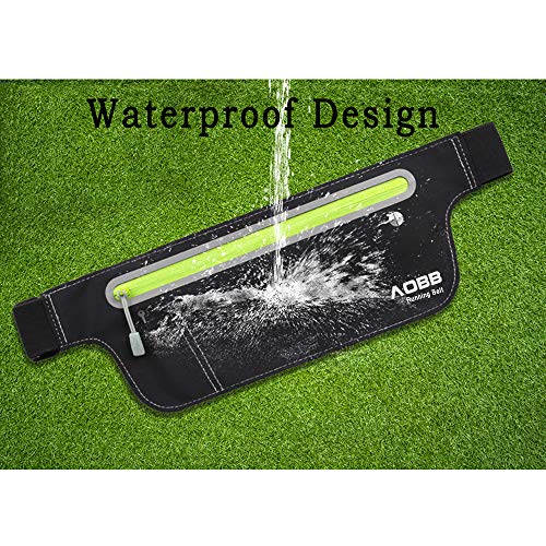 AOBB Riñonera Cinturón, Riñonera Deportiva, leggera e impermeabile Riñonera Running Cinturón Belt, per Corsa, Ciclismo, Fitness, Sport,Negro