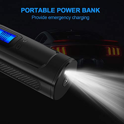 AOKBON Compresor de Aire Inteligente Inflador 150 PSI Inalámbrico Portátil Eléctrico Mini Bomba 15L/min para Todo Tipo de Bicicleta Multifuncional Coche Moto Automóvil Pelotas con Linterna LED