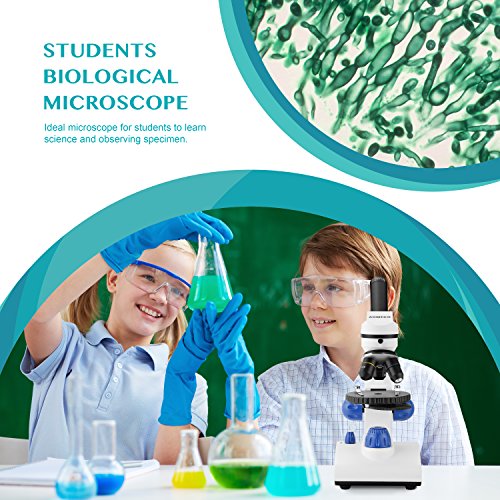 Aomekie Microscopio para Niños 64X-640X Microscopio Electrónico de Electrones Profesional con luz LED