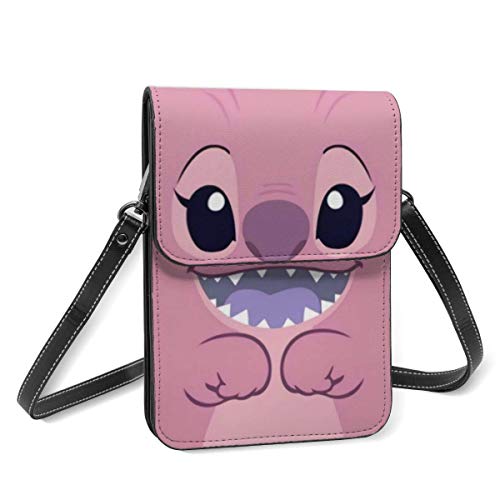 AOOEDM Cute Lilo St-it-ch Bolso bandolera pequeño de cuero para mujer - Monedero para teléfono celular Billetera Fácil de llevar Práctica práctica Bolso bandolera magnético de apertura y cierre con c