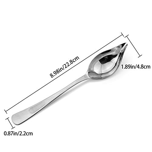 AOOSY Salsa de Acero Inoxidable Cuchara de llovizna con Boquilla cónica Cuchara de Postre Cucharas para Servir Cuchara para Decorar Aceite Saucier (Juego de 2)