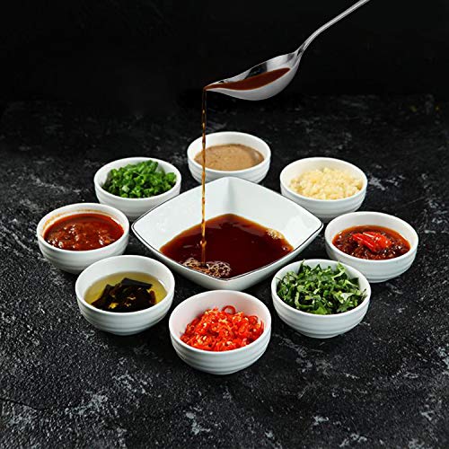 AOOSY Salsa de Acero Inoxidable Cuchara de llovizna con Boquilla cónica Cuchara de Postre Cucharas para Servir Cuchara para Decorar Aceite Saucier (Juego de 2)
