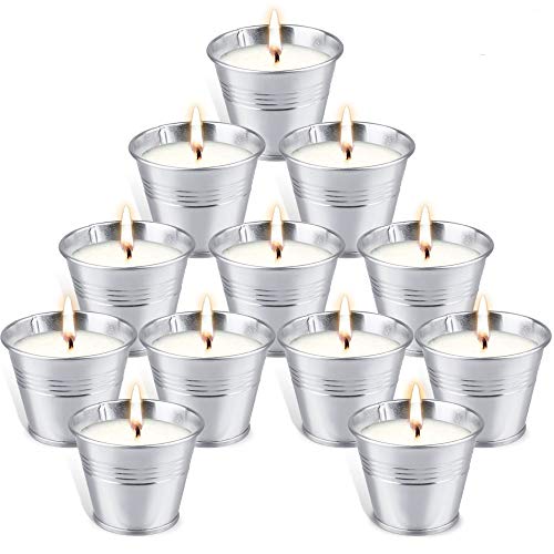 Aottom Velas Antimosquitos Exterior, 12 Velas de Citronela Antimosquitos Vela Perfumada para repeler Mosquitos e Insectos Velas Aromaticas para Exteriores, Camping, Jardín
