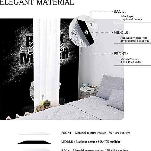 Aotuma - Cortinas opacas con aislamiento térmico para dormitorio/sala de estar, color negro, poliéster, multicolor, 2 panel(36"W x 96"L W92cmxL245cm)