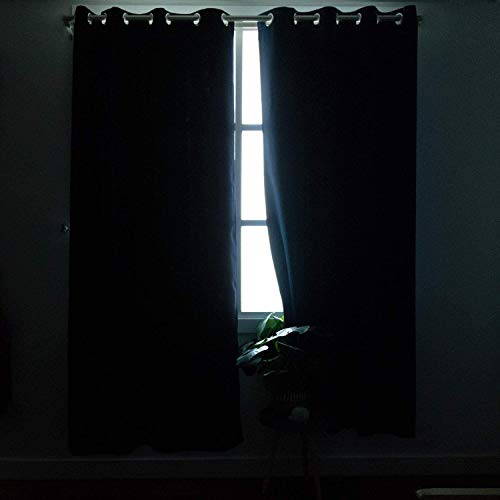 Aotuma - Cortinas opacas con aislamiento térmico para dormitorio/sala de estar, color negro, poliéster, multicolor, 2 panel(36"W x 96"L W92cmxL245cm)
