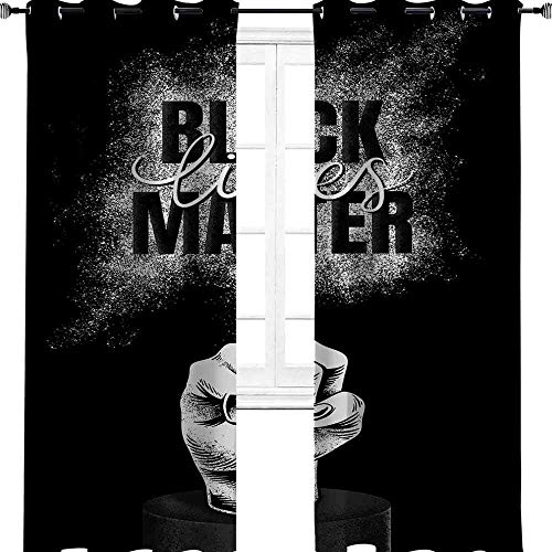 Aotuma - Cortinas opacas con aislamiento térmico para dormitorio/sala de estar, color negro, poliéster, multicolor, 2 panel(36"W x 96"L W92cmxL245cm)