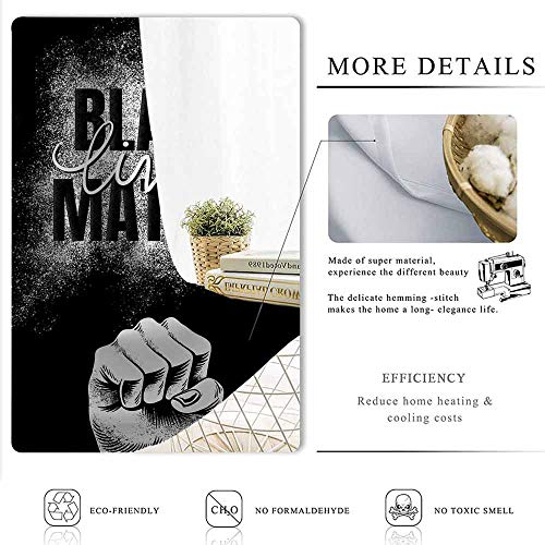 Aotuma - Cortinas opacas con aislamiento térmico para dormitorio/sala de estar, color negro, poliéster, multicolor, 2 panel(36"W x 96"L W92cmxL245cm)