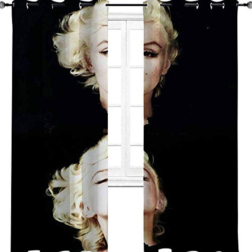 Aotuma Marilyn Monroe Cortinas opacas de plástico para dormitorio/sala de estar, cortinas térmicas para dormitorio de niños, poliéster, multicolor, 2 panel(21"W x 54"L W53cmxL137cm)