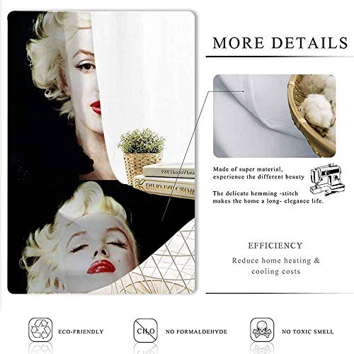 Aotuma Marilyn Monroe Cortinas opacas de plástico para dormitorio/sala de estar, cortinas térmicas para dormitorio de niños, poliéster, multicolor, 2 panel(21"W x 54"L W53cmxL137cm)