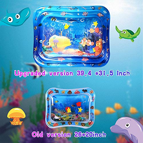 aovowog Cojín de Agua Inflable 100 * 80cm,Alfombra Inflable del Agua para Bebé Inflable Tapete de Bebés Estera de Agua de PVC Entretenimiento de Agua y la Estimulación del Crecimiento de Bebé