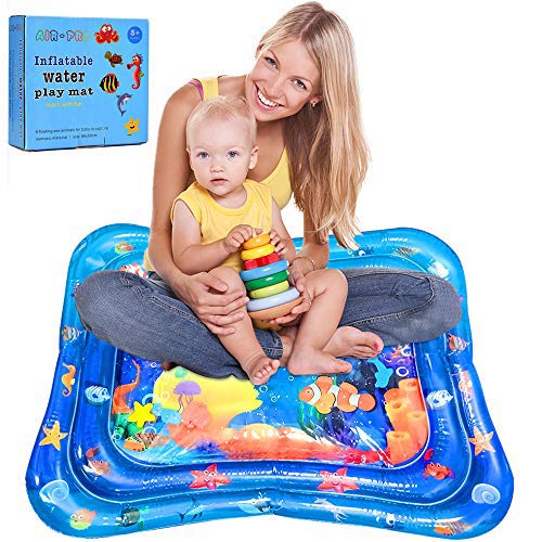 aovowog Cojín de Agua Inflable 100 * 80cm,Alfombra Inflable del Agua para Bebé Inflable Tapete de Bebés Estera de Agua de PVC Entretenimiento de Agua y la Estimulación del Crecimiento de Bebé
