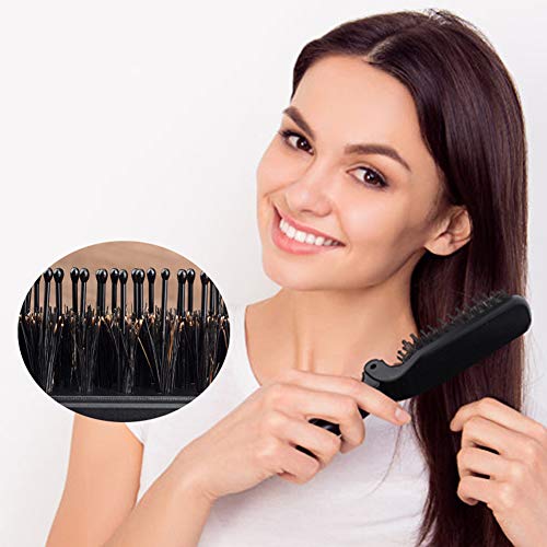 Aozzy - Cepillo de pelo plegable para cabello fino y grueso con cerdas de jabalí, tamaño de viaje para mujeres y hombres para llevar tu cabello a su mejor luz en todo momento...