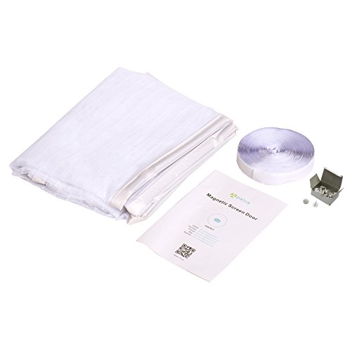 Apalus Cortina Mosquitera Para Puertas. Tejido Súper Fino Para Dejar Pasar El Aire.Cierre Magnético Automático Que Evita el Paso de Insectos. Fácil de ensamblar(Blanco, 120x220 cm)