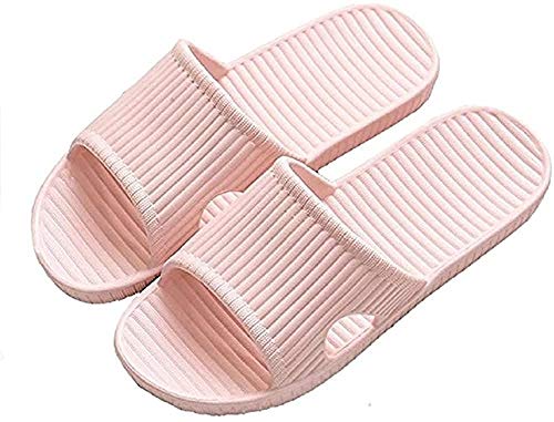 APIKA Zapatillas Antideslizantes para Mujeres Y Hombres Uso En Interiores Uso Al Aire Libre Baño Sandalia Suela De Espuma Suave Zapatos De Piscina Casa Hogar Slide(Rosado,38/39 EU)
