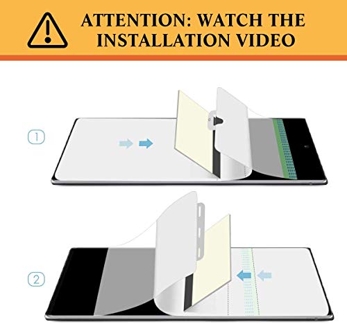 apiker 4 Unidades Protector Pantalla Soft TPU Compatible con Samsung Note 10 Plus/Note 10+, 6.8 Pulgadas, Cobertura Máxima, Sin Burbujas, Sin Aplicación Húmeda, 24 Horas de Autocuración