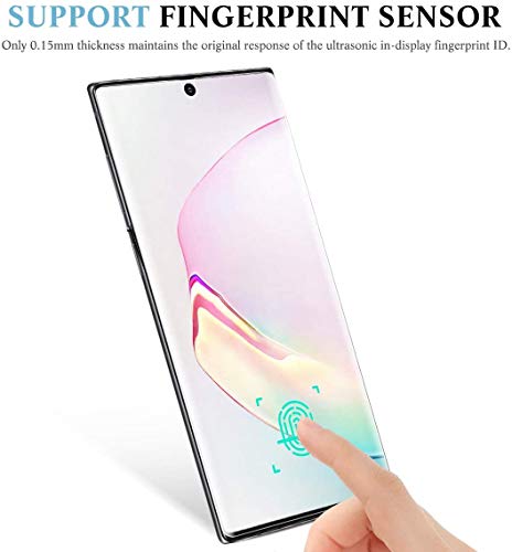 apiker 4 Unidades Protector Pantalla Soft TPU Compatible con Samsung Note 10 Plus/Note 10+, 6.8 Pulgadas, Cobertura Máxima, Sin Burbujas, Sin Aplicación Húmeda, 24 Horas de Autocuración