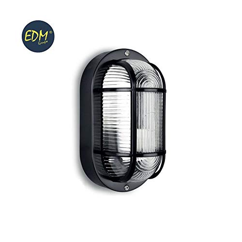 APLIQUE IP54 OVAL NEGRO 1XE27 40W 20x11.3 CM MOD. OVALO TARRAGONA Ø27 CM