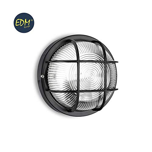APLIQUE IP54 REDONDO NEGRO E27 40W Ø18,5 CM MOD.TARRAGONA