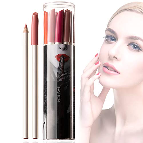 Apofly 1 Set Delineador De Labios 12 Colores Mate Impermeable De Labios Lápiz De Maquillaje Con La Caja De Almacenaje Diario Para Las Mujeres (a)