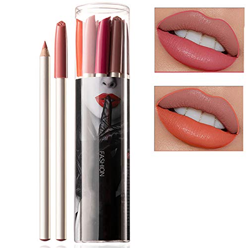 Apofly 1 Set Delineador De Labios 12 Colores Mate Impermeable De Labios Lápiz De Maquillaje Con La Caja De Almacenaje Diario Para Las Mujeres (a)