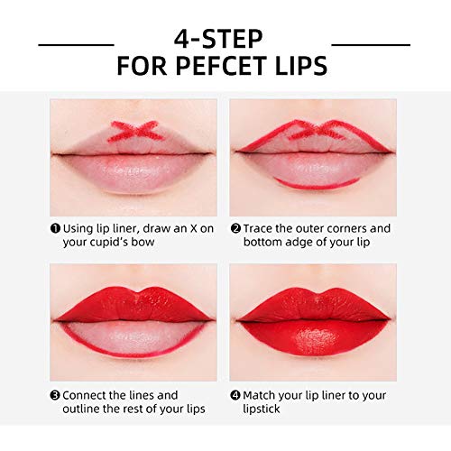 Apofly 1 Set Delineador De Labios 12 Colores Mate Impermeable De Labios Lápiz De Maquillaje Con La Caja De Almacenaje Diario Para Las Mujeres (a)