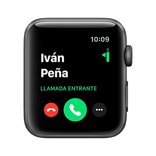 Apple Watch Series 3 (GPS) con caja de 42 mm de aluminio en gris espacial y correa deportiva, Negra