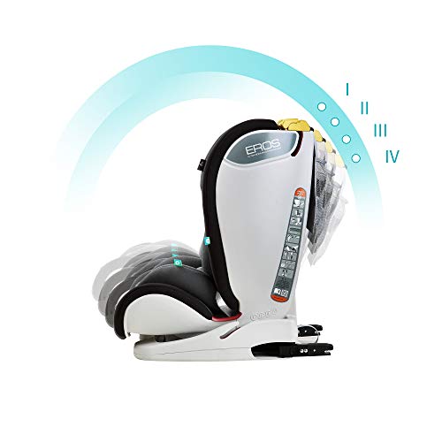 APRAMO EROS Silla de Coche Grupo 1/2/3 ISOfix y Top Tether Infantil Asiento de Coche para Bebé Niño de 9 Meses a 12 Años(9-36kg) (Medianoche negro)