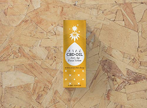 ARAE CBD - Aceite Serum 10ml (2.5% de CBD) - Aceite para la Piel 100% natural - Hecho a base de Aceite de Semillas, Extracto de Cáñamo Orgánico y Cannabidiol