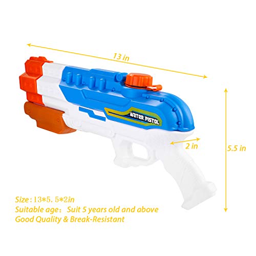 ARANEE Pistolas de Agua 4 boquillas, Super Pistola para niños Adultos con Alcance Largo, 1.2L Pistola de Agua Super Soaker, Juguete Infantil para Batalla de Agua, Playa, Piscina, Jardin