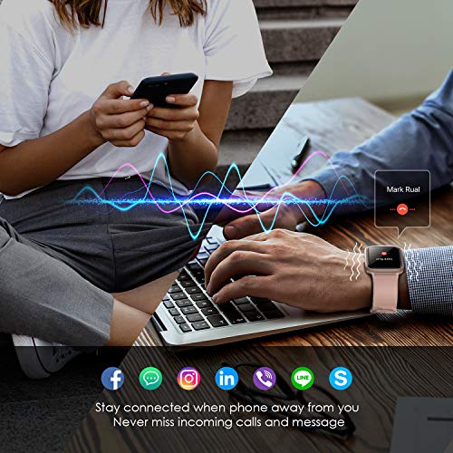 Arbily Smartwatch Mujer Hombre,【Versión Actualizada】Reloj Inteligente Pantalla Táctil Completa, Pulsera Impermeable IP68 de Monitor de Sueño Contador de Caloría Pulsómetros Podómetro para Android iOS