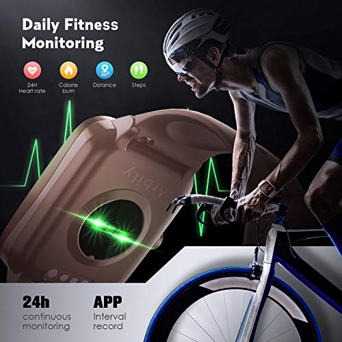 Arbily Smartwatch Mujer Hombre,【Versión Actualizada】Reloj Inteligente Pantalla Táctil Completa, Pulsera Impermeable IP68 de Monitor de Sueño Contador de Caloría Pulsómetros Podómetro para Android iOS