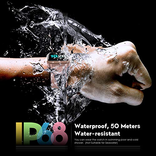 Arbily Smartwatch Mujer Hombre,【Versión Actualizada】Reloj Inteligente Pantalla Táctil Completa, Pulsera Impermeable IP68 de Monitor de Sueño Contador de Caloría Pulsómetros Podómetro para Android iOS