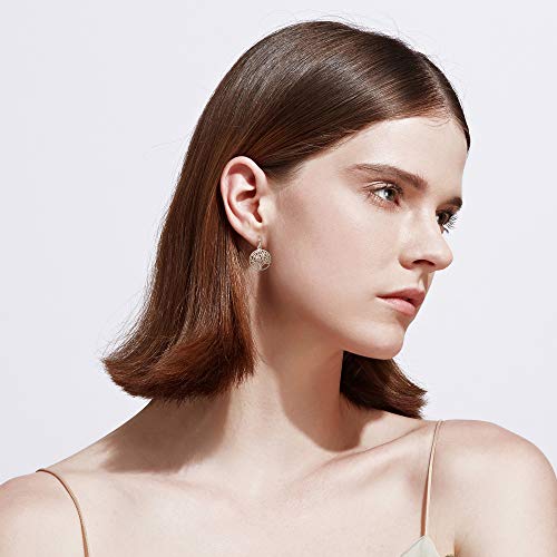 Árbol de la Vida Pendiente Aretes para Mujer de Plata de Ley 925 Chapada Oro Blanco