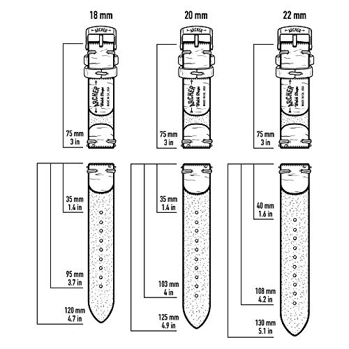 Archer Watch Straps - Correas de Reloj Hechas a Mano de Piel de Horween con Recambio de Liberación Rápida para Hombre y Mujer, para Relojes y Smartwatch (Marrón Café/Hilo Azul Zafiro, 20mm)