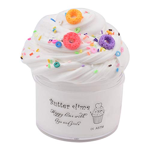 Arcilla Seca al Aire,White Cake Butter Fluffy Slime, Putty Soft Strechy Non-Sticky Cake Charm Butter Slime Supplies Stress Relief DIY Toy for Girls and Boys 7oz