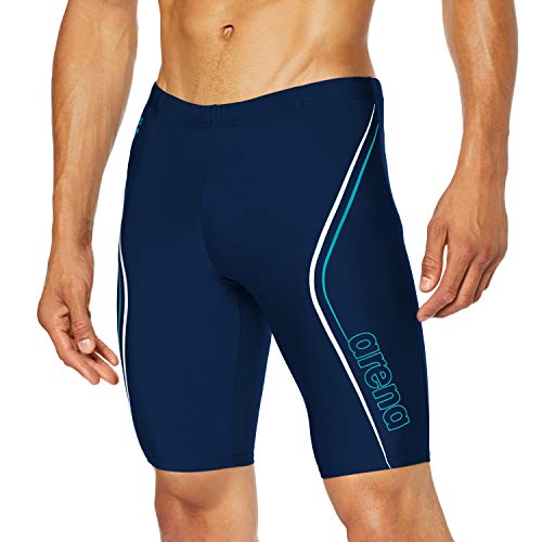 ARENA Men Jammer Straightline Bañador, Hombre, Navy-Turquoise-White, 36
