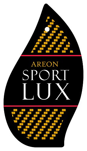 Areon Sport Lux Gold Ambientador Aire Coche Cartón Colgante Espejo Retrovisor 2D Artilugio Decoración de Interiores Forma de Gota Negra Casa Oficina Aromas Paquete Múltiple (Oro Conjunto de 3)
