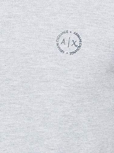 Armani Exchange Double Stripe Polo, Gris (B09B Heather Grey 3929), Small para Hombre