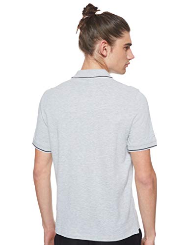 Armani Exchange Double Stripe Polo, Gris (B09B Heather Grey 3929), Small para Hombre