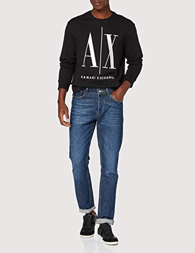Armani Exchange Icon Sweat Sudadera, Negro (Black 1200), Large para Hombre