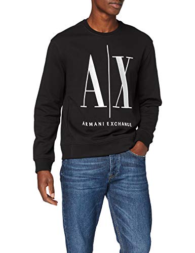 Armani Exchange Icon Sweat Sudadera, Negro (Black 1200), Large para Hombre