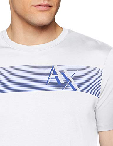 Armani Exchange Magnetic Stripe Logo Camiseta, Blanco (White 1100), Small para Hombre