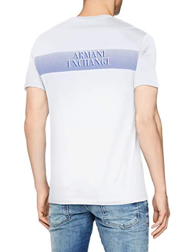 Armani Exchange Magnetic Stripe Logo Camiseta, Blanco (White 1100), Small para Hombre