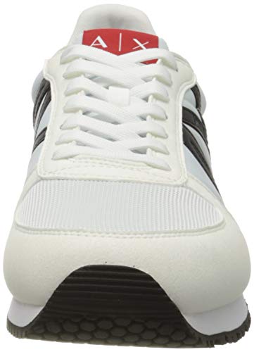 Armani Exchange Retro Running Sneakers, Zapatillas para Hombre, Blanco (Op.White+Black K488), 40 EU