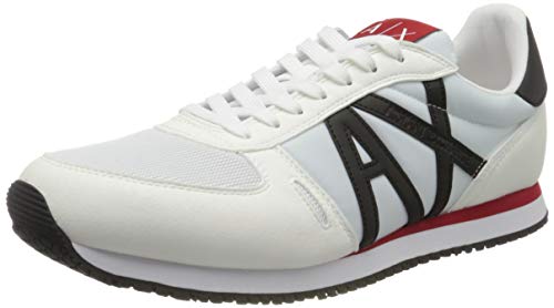 Armani Exchange Retro Running Sneakers, Zapatillas para Hombre, Blanco (Op.White+Black K488), 40 EU